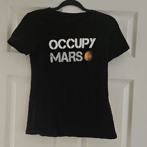 Women's Black 'Occupy Mars' Short Sleeve Tee